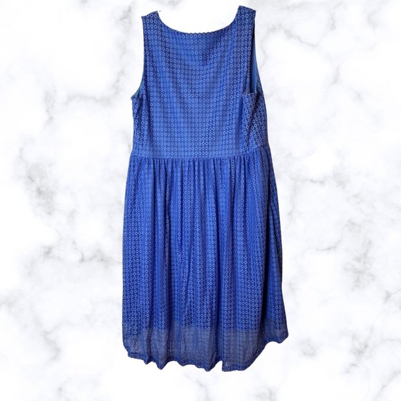 Apt 9 Blue Eyelet Sleeveless Dress with Pockets 1X - Picture 2 of 3